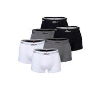s.Oliver Herren Boxershorts, 6er Pack - Trunks, Hipsters, Baumwoll-Stretch Grau/Schwarz/Weiß M