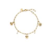 s.Oliver Bracelet - Elegantes Armband aus poliertem Edelstahl - gold - Gliederkette verstellbar bis 21 cm - wasserfest & hautfreundlich