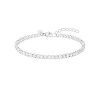 s.Oliver Bracelet - Elegantes Armband aus poliertem Edelstahl - silber - Tenniskette verstellbar bis 20 cm - wasserfest & hautfreundlich