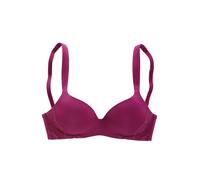 Bralette-BH S.OLIVER "Pauline", Damen, Gr. 90, Cup E, lila (beere), Microtouch, Obermaterial: 68% Polyamid, 17% Elasthan, 15% Polyester, BHs Bralette-BH, ohne Bügel, mit feiner Spitze verziert, Dessou