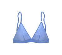 Bralette-BH S.OLIVER "Clemence", Damen, Gr. 70, Cup B, blau (ozeanblau), Spitze, Obermaterial: 87% Polyamid, 13% Elasthan, BHs Bralette-BH, ohne Bügel aus graphischer Spitze in transparenter Optik, De