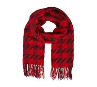 Breiter Schal mit Hahnentritt-Muster und Fransen ONESIZE rot 2172490.33N9.ONESIZE