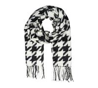 Breiter Schal mit Hahnentritt-Muster und Fransen ONESIZE schwarz 2172490.99N9.ONESIZE