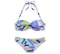 s.Oliver Bügel-Bandeau-Bikini-Set mit blau-grünem Muster