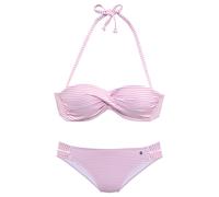 S.OLIVER Bügel-Bandeau-Bikini Damen rosé-weiß Gr.38 Cup E