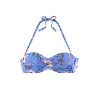 S.OLIVER Bügel-Bandeau-Bikini-Top Damen blau-bedruckt Gr.34 Cup B