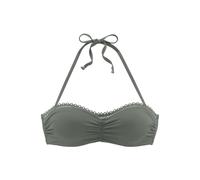 Bügel-Bandeau-Bikini-Top S.OLIVER "Aiko" Gr. 32, Cup A, grün (oliv) Damen Bikini-Oberteile (62314863-32) oliv