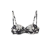s.Oliver Bügel-Bandeau-Bikini-Top mit schwarz-weißem Blumenmuster