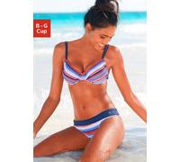 S.OLIVER Bügel-Bikini Damen blau-rot-gestreift Gr.44 Cup G
