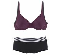 Bügel-Bikini S.OLIVER Gr. 46, Cup F, bunt (schwarz, bordeau) Damen Bikini-Sets (734477-46) schwarz, bordeau