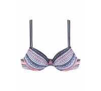 Bügel-Bikini-Top S.OLIVER "Barcelona" Gr. 38, Cup C, bunt (blau, rosé, gestreift) Damen Bikini-Oberteile (778834-38) blau, rosé, gestreift