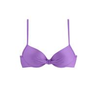 Bügel-Bikini-Top S.OLIVER "Spain" Gr. 40, Cup B, lila Damen Bikini-Oberteile Ocean Blue mit geraffter Mitte (87790363-40)