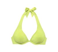 Bügel-Bikini-Top S.OLIVER "Oana", Damen, Gr. 42, Cup D, gelb (limette), Microfaser, Strukturmuster, Bikini-Oberteile, mit Strukturmuster (60201564-42) limette