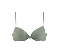 Bügel-Bikini-Top S.OLIVER "Spain", Damen, Gr. 38, Cup B, grün (oliv), Microfaser, Microfaser, unifarben, Bikini-Oberteile, mit geraffter Mitte (40572038-38) oliv
