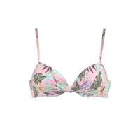 Bügel-Bikini-Top S.OLIVER "Azalea" Gr. 36, Cup D, rosa (rosa, bedruckt) Damen Bikini-Oberteile Ocean Blue im tropischen Druck (85908269-36)