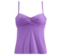 Bügel-Tankini-Top S.OLIVER "Spain", Damen, Gr. 46, Cup B, lila, Microfaser, Microfaser, unifarben, Bikini-Oberteile, mit Wickeloptik (22445821-46) lila