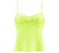 Bügel-Tankini-Top S.OLIVER "Spain", Damen, Gr. 38, Cup C, grün (lime), Microfaser, Microfaser, unifarben, Bikini-Oberteile, mit Wickeloptik (695777-38) lime