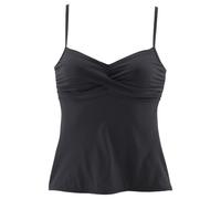 Bügel-Tankini-Top S.OLIVER "Spain", Damen, Gr. 36, Cup C, schwarz, Microfaser, Microfaser, unifarben, Bikini-Oberteile, mit Wickeloptik, Topseller (191883-36) schwarz