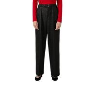 Bundfaltenhose mit Glitzergarn und integriertem Gürtel 44 schwarz 2172973.9999.44