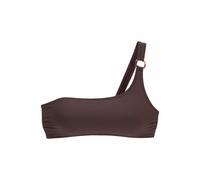 Bustier-Bikini-Top S.OLIVER "Rome", Damen, Gr. 42, Cup C/D, braun, Microfaser, Polyamid, unifarben, Bikini-Oberteile, mit One-Shoulder-Form (97248163-42) braun