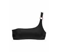 Bustier-Bikini-Top S.OLIVER "Rome", Damen, Gr. 40, Cup A/B, schwarz, Microfaser, Polyamid, unifarben, Bikini-Oberteile, mit One-Shoulder-Form (61136712-40) schwarz
