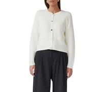 s.Oliver BLACK LABEL Regular Fit Strickjacke aus Baumwoll-Mix in Offwhite, Größe 36