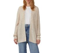 Cardigan S.OLIVER, Damen, Gr. 46, light beige melange, Strick, Obermaterial: 60% Polyacryl, 22% Polyester, 10% Alpaka, 8% Polyamid, meliert, regular fit taillenbedeckt, V-Ausschnitt, Rippbündchen, Str