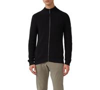 Struktur-Strickjacke mit Eingrifftaschen und Reißverschluss L schwarz 2168816.9999.L