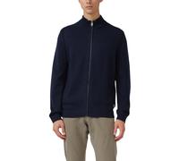 s.Oliver Baumwoll-Strickjacke mit Stehkragen und Logo-Patch Blau XXL