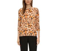 Chiffon-Bluse mit Webstruktur 42 creme|mehrfarbig