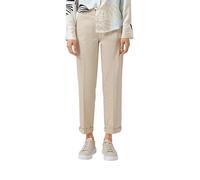 s.Oliver Anzughose S.Oliver BLACK LABEL Damen Chino Baumsatin Turn-up mit Taschen Gr.46 grau-beige