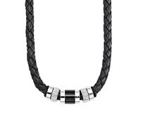 s.Oliver Halskette Leder schwarz, silber