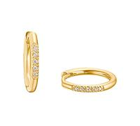 s.Oliver Creolen 925 Sterling Silber Damen Creolen, mit Zirkonia synth., 1,5 cm, Gold, Kommt in Schmuck Geschenk Box, 2032825