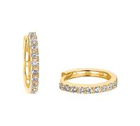 s.Oliver Creolen 925 Sterling Silber Damen Creolen, mit Zirkonia synth., 1,7 cm, Gold, Kommt in Schmuck Geschenk Box, 2032849