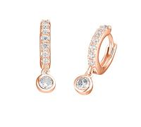 s.Oliver Creolen 925 Sterling Silber Damen Creolen, mit Zirkonia synth., 1,7 cm, Roséfarben, Kommt in Schmuck Geschenk Box, 2032978