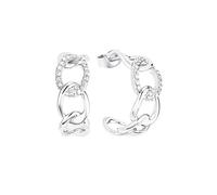 s.Oliver Creolen 925 Sterling Silber Damen Ohrschmuck, mit Zirkonia synth., 2 cm, Silber, Kommt in Schmuck Geschenk Box, 2028500