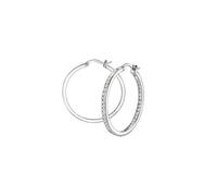 s.Oliver Creolen 925 Sterling Silber Damen Ohrschmuck, mit Zirkonia synth., 3,3 cm, Silber, Kommt in Schmuck Geschenk Box, 2026067