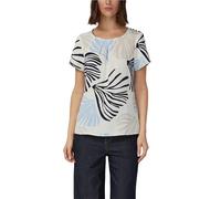 Crêpe-Bluse mit All-over-Print und Schmuckkante 36 mehrfarbig|creme 2175066.03A5.36