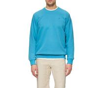 Sweatshirt S.OLIVER, Herren, Gr. XXXL, blau (petrol), Sweatware, Obermaterial: 70% Baumwolle, 30% Polyester, unifarben, casual, regular fit taillenbedeckt, Rundhals, Langarm Rippbündchen, Sweatshirts,