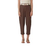 Cropped Chino aus Leinenmix mit geflochtenem Gürtel 48 braun 2166398.8828.48