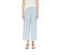 Stoffhose S.OLIVER, Damen, Gr. 40, N-Gr, coastal blau aop, Web, Obermaterial: 100% Viskose, gemustert, normal lang, Hosen Stoffhose, Sommerhose mit Allover-Muster (11991205-40) coastal blau aop