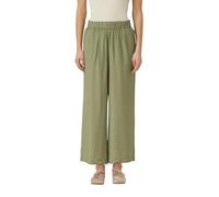 Culotte S.OLIVER, Damen, Gr. 46, N-Gr, summer khaki, Web, Obermaterial: 84% Viskose, 16% Polyamid, unifarben, weit 7/8-Länge, Hosen Culotte, weite Passform, fließende Qualität (41082764-46) summer kha