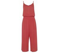 Culotte-Overall S.OLIVER, Damen, Gr. 42, N-Gr, orange (koralle), Crêpe, Obermaterial: 100% Viskose, unifarben, figurumspielend ca. Mitte Wade, V-Ausschnitt, Overalls, aus gekreppter Viskose (41210642-