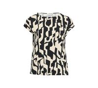 s.Oliver Curve Damen T-Shirt (DE/NL/SE/PL, Numerisch, 44, Regular, Regular, Beige/Schwarz)