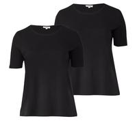 s.Oliver Curve Damen T-Shirt | Übergrößen 44-56 (DE/NL/SE/PL, Numerisch, 52, Regular, Regular, schwarz)