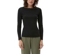 Longsleeve mit Rippstruktur 36 schwarz