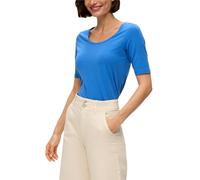 s.Oliver Red Label - Jersey-Shirt mit U-Ausschnitt blau - Gr. - 34