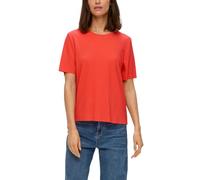 s.Oliver Damen 2146139 T-Shirt mit Plisseefalten, orange, 34