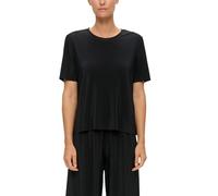 s.Oliver Damen 2146139 T-Shirt mit Plisseefalten, schwarz, 44
