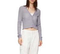 QS Cardigan in Ripp-Optik in Hellgrau, Größe M